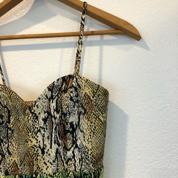 Naven Python Snake Print Cocktail Dress Sweetheart - Picture 5 of 12